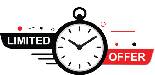 Premium Limited Offer Label – Black and Red Exclusive Discount Badge for Sales and Promotions