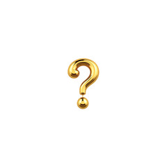 Naklejka premium Golden 3D Question Mark Symbol - Inquiry, Question, Uncertainty Concept