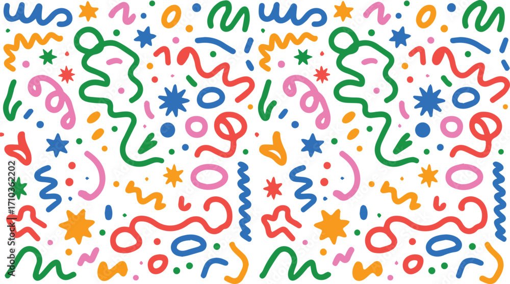 Poster vector art of colorful confetti pattern for festive design