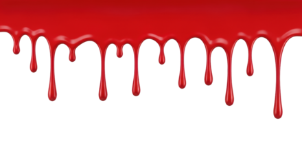 Isolated Red Drip Graphic Element with Liquid Flowing, Paint Dripping, Abstract Design