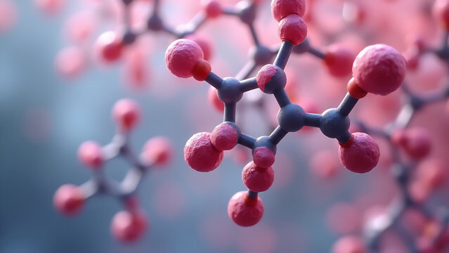 A microscopic image of estradiol (E2), showing the molecular structure in clear, sharp detail and excellent resolution. 