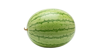 Isolated Watermelon with Striped Green Rind- Delicious Refreshing Summer Fruit Ingredient
