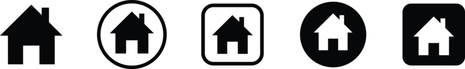 Home Button Icons Set | House Navigation Icon Pack for Mobile Apps and Websites