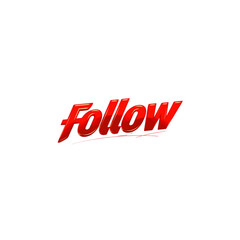 Red Glossy "Follow" Text Graphic
