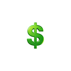 Obraz premium Green 3D Dollar Sign on Transparent Background
