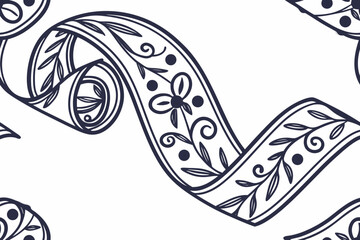 black and white ribbon flow