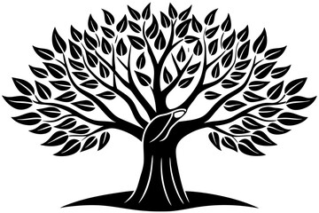 black and white tree