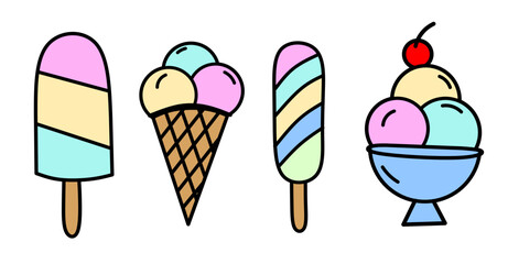 Colorful Cones and Sundaes in a Whimsical Design