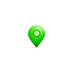 Glossy Green Location Pin Icon