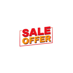 3D Sale Offer Text Graphic - Red and Orange Promotional Design