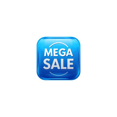 Glossy Blue Mega Sale Button Icon