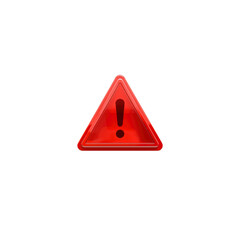 Red Glossy Exclamation Mark Warning Triangle Icon