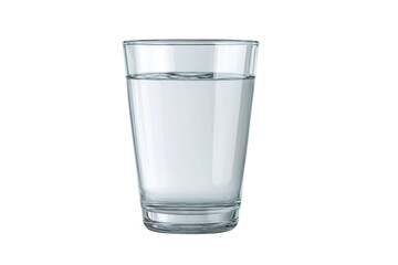 Clear glass of fresh water on white background, cut out