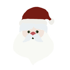 Santa Claus face cartoon christmas illustration cute flat style