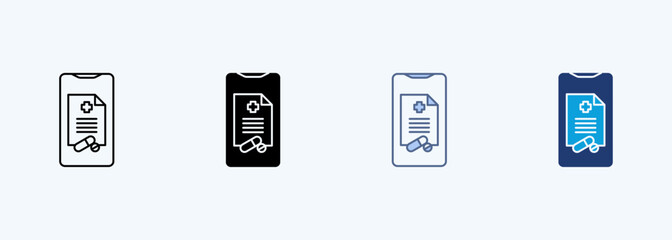 Electronic Prescription Multiple Style Icon Collection