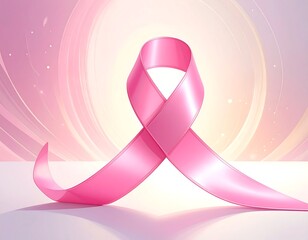 Pink Awareness Ribbon on a Delicate Background