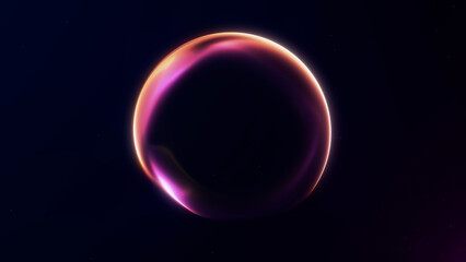 Abstract glowing purple energy sphere with luminous aura and smooth light reflections on dark sci-fi background.