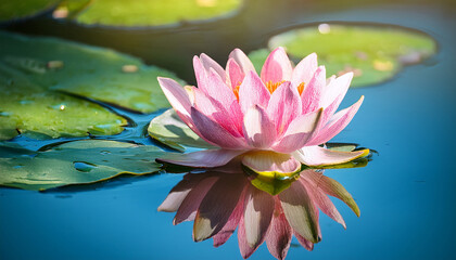 Serene Lotus Flower And Water Lily In A Peaceful Natural Environment