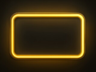 Glowing neon rectangle frame with soft rounded corners on dark background