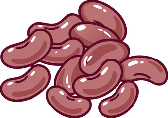 Pile of Kidney Beans, Perfect for Soups and Stews Illustration