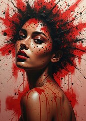 Bold Abstract Art of a Woman's Face V1