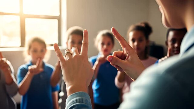 Inclusive Education: Teacher Engaging Diverse Students in Sign Language Lesson
