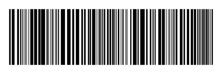 Black and white barcode isolated on white background. Universal product code illustration for retail, packaging, scanning, logistics, inventory, and digital commerce applications.