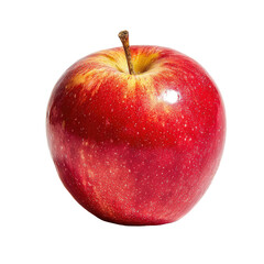 Close-up of a whole red apple with yellow highlights