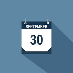 30 September calendar vector illustration