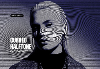 Curved Halftone Image Effect