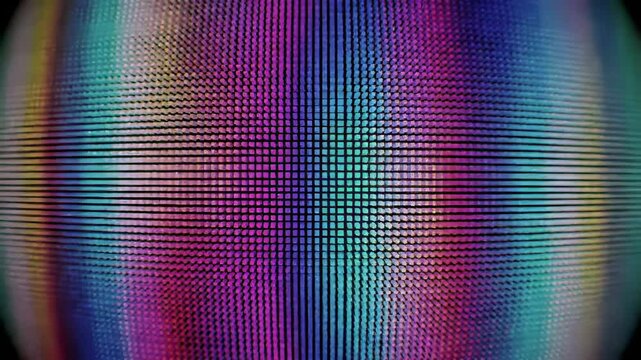 Close-up of a colorful pixelated display
