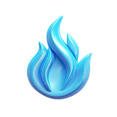 Abstract stylized blue flame icon