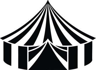 circus tent silhouette vector illustration
