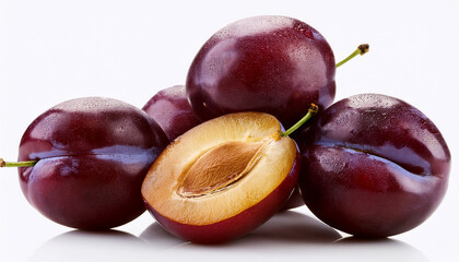 Obraz premium Plums On A White Background