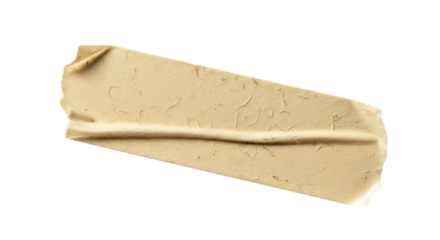 Closeup of a beige adhesive bandage on a transparent background, isolated on transparent background the bandage has a rough texture and a slight curve, suggesting it has been used or is ready to be ap