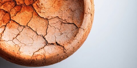Cracked clay bowl showcasing ancient pottery techniques