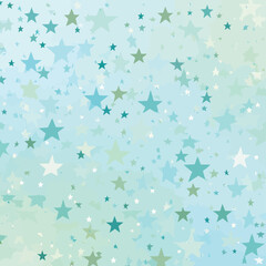 Sfondo astratto con stelle blu pastello e verde chiaro