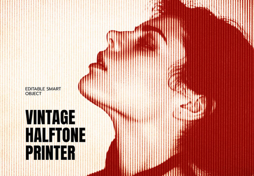 Vintage Halftone Printer Photo Effect