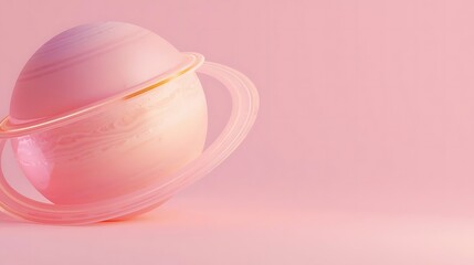 Obraz premium Pastel Saturn 3D Planet Sweet Planet