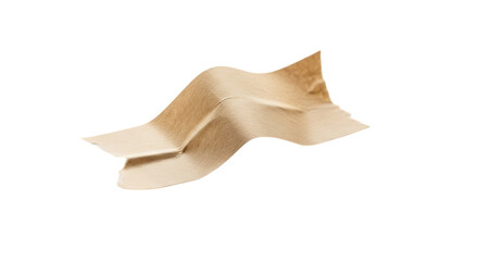 Fototapeta premium A crumpled piece of golden paper with sharp folds and a textured surface, creating a sense of luxury, elegance, and artistic expression, isolated on transparent background