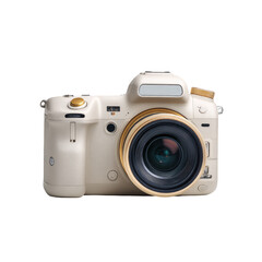 Cream-colored camera with gold accents