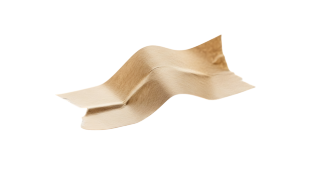 A crumpled piece of golden paper with sharp folds and a textured surface, creating a sense of luxury, elegance, and artistic expression, isolated on transparent background - Powered by Adobe