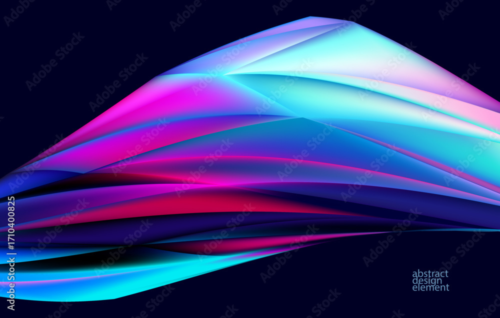 Poster abstract liquid polygonal gradient shape. iridescent vector background