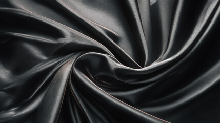 Fototapeta premium Close-Up of Black Fabric with Wavy Flowing Lines