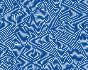 Obraz premium Motivo astratto senza soluzione di continuità, stile vettoriale, linee curve, blu e bianco