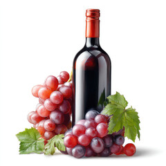 Classic oil painting of wine bottle and grapes featuring rich textures for art lovers and interior decor