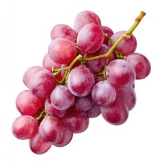 Pinkish gewürztraminer grapes on white background representing freshness and harvest themes