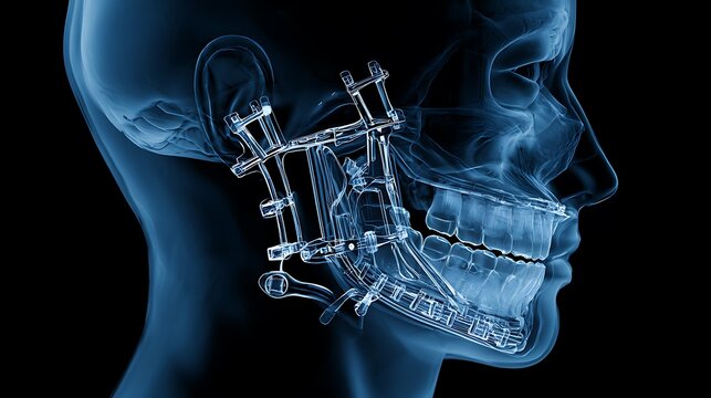 Understanding jaw surgery x ray image mandible maxillofacial skeletal fixation and bone healing process