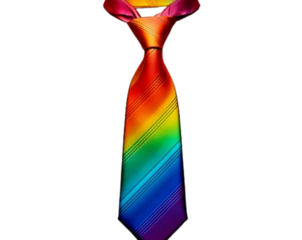Striped Colorful Necktie Isolated on Transparent Background