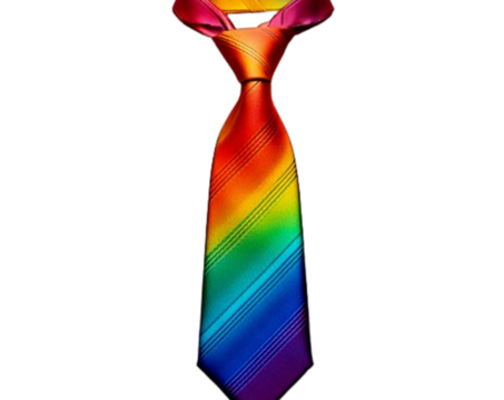 Striped Colorful Necktie Isolated on Transparent Background